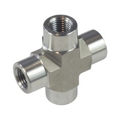HFS(R) 1/4″ NPT Female Thread Pipe Fitting 4 Way Cross Stainless Steel 304