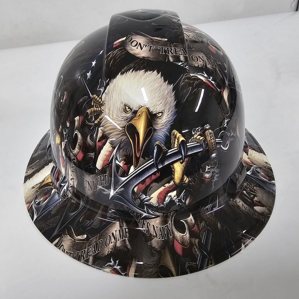 full brim hard hat custom hydro dipped IN US NAVY WE THE POEPLE DONT TREAD ON ME