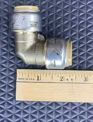 New SharkBite 3/4″ x 3/4″ Push-To-Connect 90 Degree Elbow Brass Fittings 2-Pack