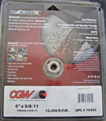 CGW DiamondX Depressed Center Grinding Disc 6″ x 5/8-11 for Cutting and Grinding