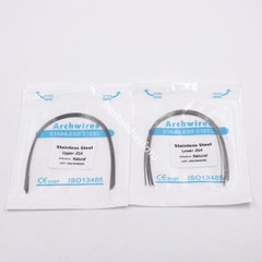 10 Packs Dental Stainless Steel Arch Wires Natural Upper Lower Round 100 Pcs