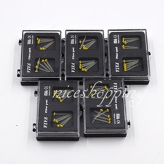 10 Pcs 1 Pack Dental Resin Screw Thread Quartz Fiber Post & 1 Drill Yellow 1.4