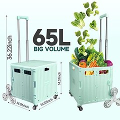KOLHOFFR Honshine Foldable Cart, Stair Climbing Wheels, Light Green