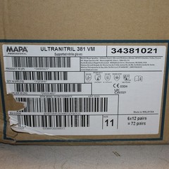 (12 Pairs) MAPA UltraNitril Chemical Resistant Gloves 34381021, Size 11 XXL 2XL