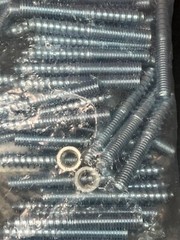 POWERTEC QHB1003 3/8″-16 x 3″ Hanger Bolts With 2 Hex Nuts – Pack of 50