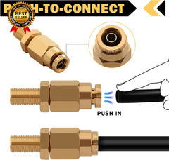 4 PCS 1/4″ Inflation Schrader Valve with Push to Connect for 1/4″ OD Air Line Tu