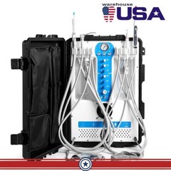 Portable Dental Delivery Unit Rolling Mobile Case Air Compressor Suction System