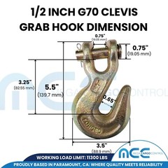 G70 Heavy Duty Tow Chain Clevis Grab Hook for Flatbed Trailer Truck Transport