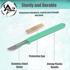 Disposable Sterile Scalpel #10 Carbon Steel Blades, Box of 10 Pcs