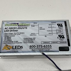 ACE AC-50CD1.05UVTS Dimming 50W LED Driver Switchable 500-700-1050mA, 33-48VDC