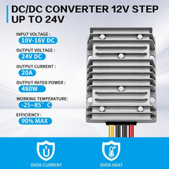 DC-DC 12V Step up to 24V 20A 480W Car Power Supply Converter Regulator US