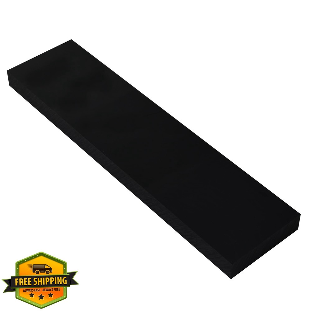 GYOFFULL Black HDPE Block 3/4″x12″x3″