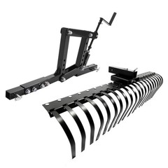 60″ Landscape Rake w/1 Point Hitch Lift For Tractors Attachment Soil Gravel Lawn