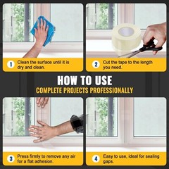 Transparent Window Weather Sealing Tape, 2 Inch x 40 Yards(120 Ft), Clear Window