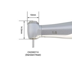 COXO Dental Electric Handpiece 1:5 Contra Angle Fiber Optic High Speed CX235C7-5