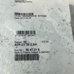 Phoenix Contact 50 Pcs ATP-UTTB 2.5/4 Terminal Block End Plates