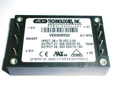 DC to DC Converter 36-75V 2A in, Dual out 2.5V 16A, 3.3V 15.15A VSX50MD23 50W