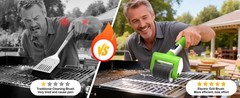 Electric Grill Brush, 2-Speed BBQ Grill Brush with LED Light/Screen Powerful