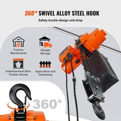 Uimoso Electric Chain Hoist Single Phase, 2200 lbs Capacity, 20 ft Lift Height