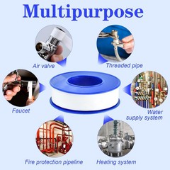Akamino 100 Rolls Teflon Tape,1/2 x 520 in 0.5 inches x 520 inches, White