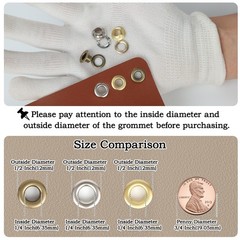 1203Pcs 1/4 In 6mm Grommet Eyelet Pliers Tool Kit 1200 Metal Eyelets