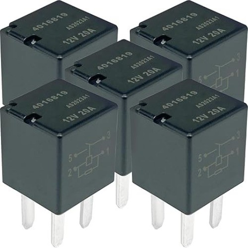5-Pack 4016819 20A 12VDC 4-Pin SPST Automotive Relay – Fixes Starter, Fuel Pump