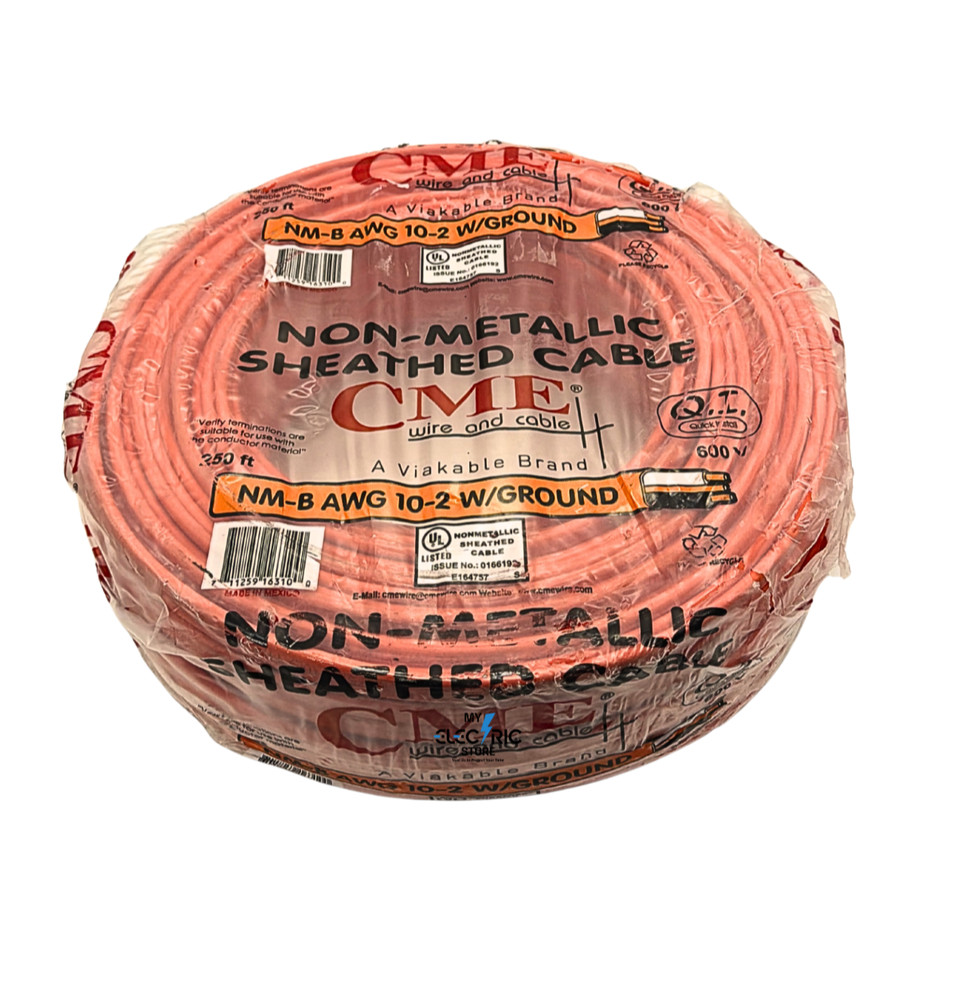 CME 10/2 NM-B 250FT Solid Copper Romex Wire W/Ground 30A 600V Indoor Cable NEW