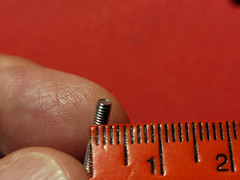 6 thumb screws bolts, metal, hex drive, 2 mm metric, 16-17 mm long