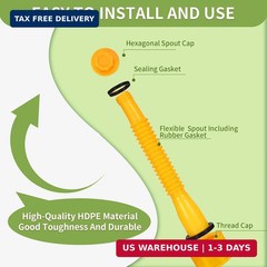 Gas Can Spout Replacement, Anti-Spill Gas Can Nozzle Replacement, 2-Kit Upgraded