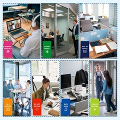 Office Door Signs,7 Options-Do Small Signage, Brushed Silver with Multicolor