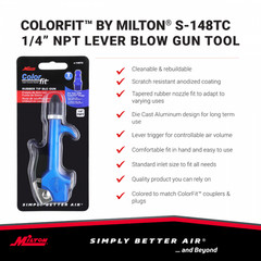Milton S-148TC Blowgun Lever Hook Style 1/4″ NPT T Style Compatible Rubber tip