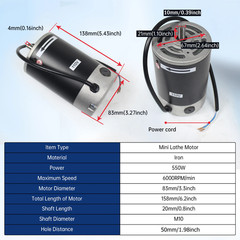 【US】 750W/550W 6000RPM Motor w/ Main Control Board for 0618 210 Mini Metal Lathe