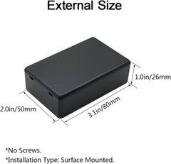 5 Pieces Plastic Project Boxes Junction Case for Electronic Project, Black 3.1 X