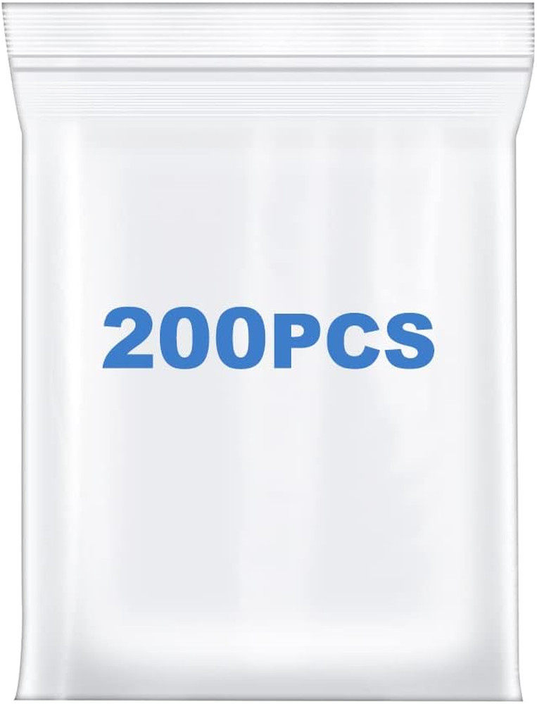 200PCS 2×3″ Thick 4 Mil Small Clear Zip Poly Bags Plastic Reclosable Zip Lock