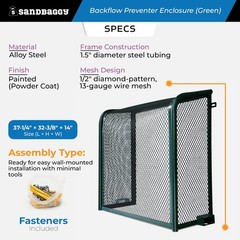 Wall-Mounted Backflow Security Cage – Backflow Enclosure (Green) – Sandbaggy
