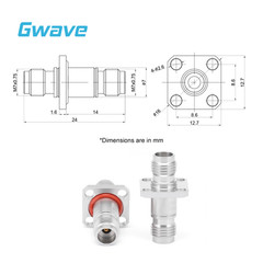 2.4mm Female to 2.4mm Female Adapter with 4 Hole Flange, DC – 50GHz