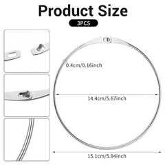 Extra Large Metal Loose Leaf Binder Rings 6 Inch Steel Iron Wrench 3 Pack