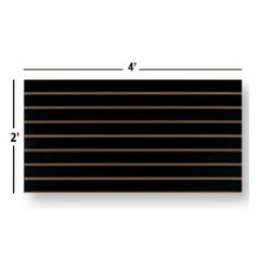 Slatwall Easy Panels, 2′ H x 4′ W Black w/ Metal Inserts Set of 2 PIECES