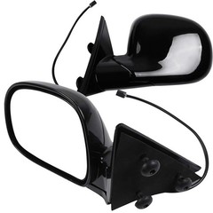 Pair Black Smooth Glass Side Mirrors 1994-1997 Chevy S10 Manual Fold Non-Heated