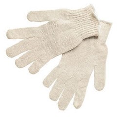Multi-Purpose String Knit Gloves White Medium 12 Pairs