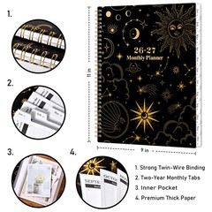 2026-2027 Monthly Planner 2 Years Monthly Calendar, Twin-Wire Spiral Bound
