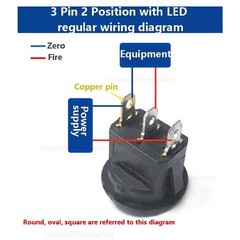 2 3 Position Rectangular Rocker Switch Latching On Off 2/3/4/6 Pin 250V 16A