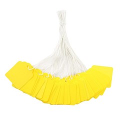 jijAcraft 200Pcs Blank Tags with String Attached – Yellow Price Tags, 1.8×1.4…