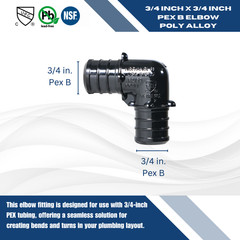 100 PIECES 3/4″ PEX ELBOW POLY ALLOY LEAD FREE CRIMP PLASTIC FITTINGS – NSF CUPC