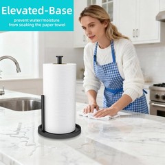 Paper Towel Holder Countertop, Standing Paper Roll Holder with Anti Slip Weighte