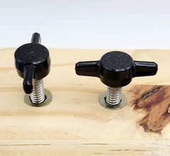 1/4″-20 x 1″ Thumb Screws T Bolts Black Tee Wing Hand Knob 4 Pack Stainless