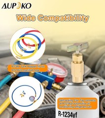 R1234YF Self-Sealing Can Tap with R134A Tank Adapter, 1/2’’ to 1/2 inches