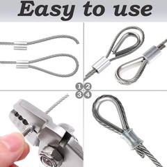 1/8 Inch Stainless Steel Cable 100FT – 7×7 Strand Aircraft Wire Rope with Loo…