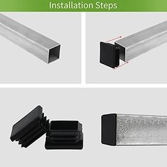 1.5 Inch Square Tube End Cap Plastic Plugs 12 Pack Square Tubing 1.5 x 1.5