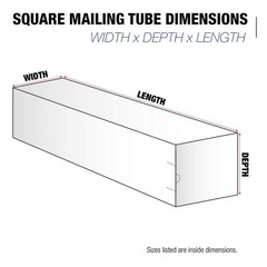 Tape Logic TLM4437 Square Mailing Tubes, 4 x 4 x 37, Oyster White (Pack of 50)